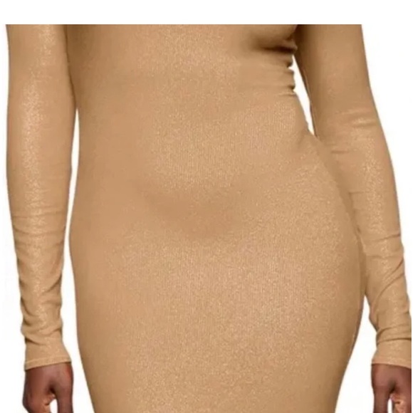 NEW SKIMS Soft Lounge Shinmer Long Sleeve Dress - Picture 6 of 8